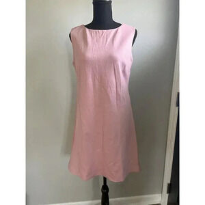 LOVEADY WOMENS SIZE M PINK SLEEVELESS MIDI ZIP BACK DRESS